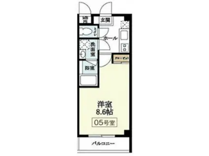 フローレンス魚崎北町(1K/4階)の間取り写真