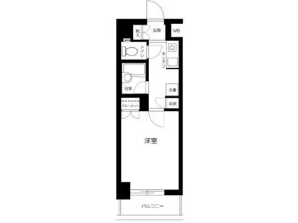 菱和パレス五反田西(1K/6階)の間取り写真