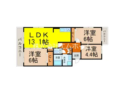 ソフィア小牧(3LDK/3階)の間取り写真