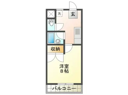 エグゼ4(1DK/3階)の間取り写真