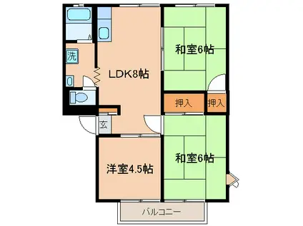ヒルサイド日吉(3LDK/3階)の間取り写真