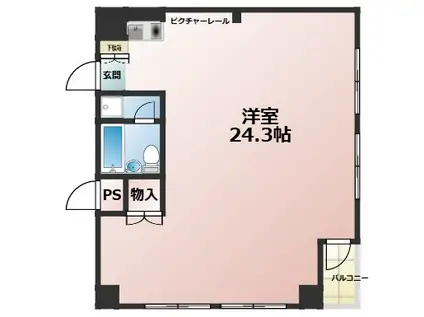 ウィン船橋(ワンルーム/10階)の間取り写真