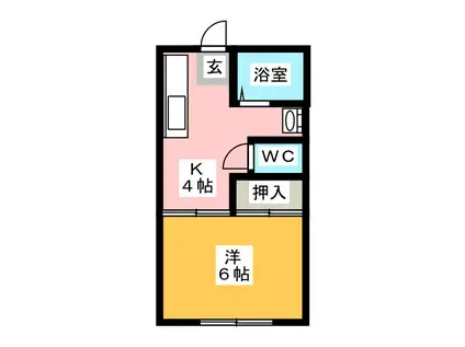 ジョーハウス(1K/1階)の間取り写真