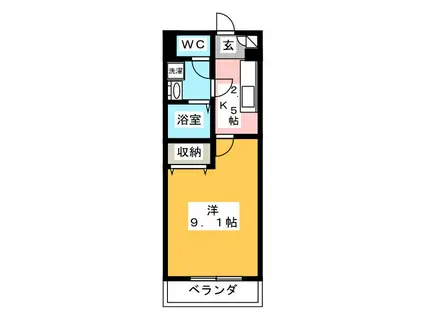 JOY湘南(1K/1階)の間取り写真