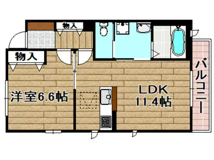 檪ハイツ(1LDK/1階)の間取り写真