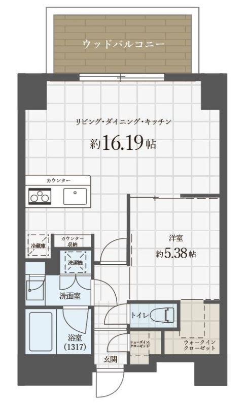 ROPPONMATSU VIEW APARTMENT(1LDK/13階)の間取り写真