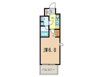 シーフォレシティ芝浦(1K/3階)の間取り写真