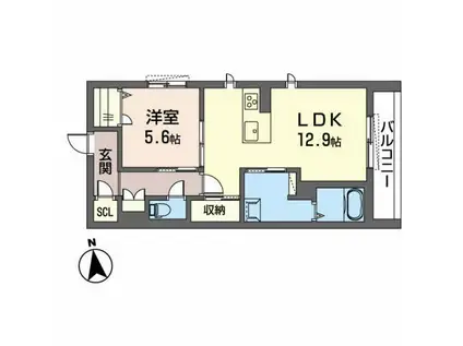 BEREO NANKAI WAKAYAMA CITY(1LDK/2階)の間取り写真