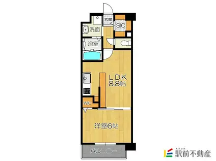 エルヴィータ(1LDK/2階)の間取り写真