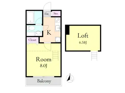 ベルフロレスタ(1K/2階)の間取り写真