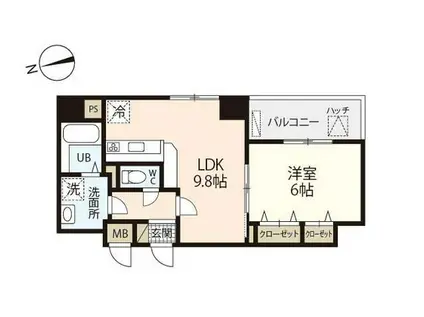 NICHIEI(1LDK/5階)の間取り写真