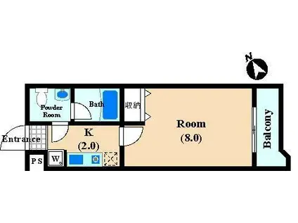 サンブライト(1K/3階)の間取り写真