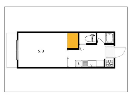サクセス(1K/3階)の間取り写真