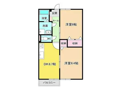 POINT241II(2LDK/1階)の間取り写真