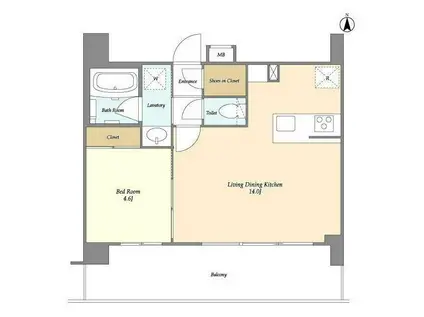 ブラウ本所春日通(1LDK/8階)の間取り写真