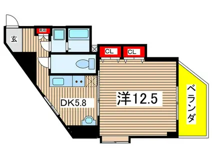 マハロリゾート(1DK/7階)の間取り写真