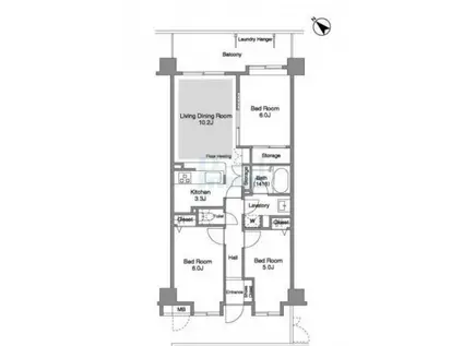 コンフォリア板橋仲宿(3LDK/10階)の間取り写真