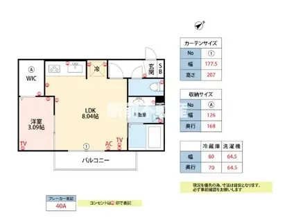 MH津福本町(1LDK/3階)の間取り写真