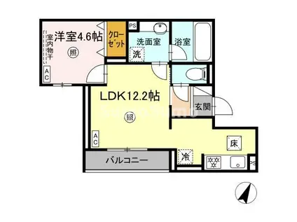 SIX REVES(1LDK/1階)の間取り写真