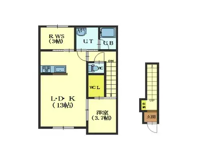 LULU LAPULE(1LDK/2階)の間取り写真