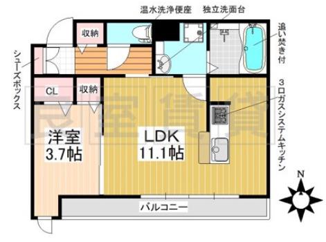 プランタン池下(1LDK/2階)の間取り写真