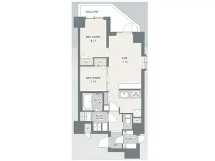 スプランディッド大島(2LDK/7階)の間取り写真