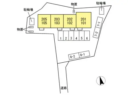 エクレール野田(1LDK/2階)の間取り写真
