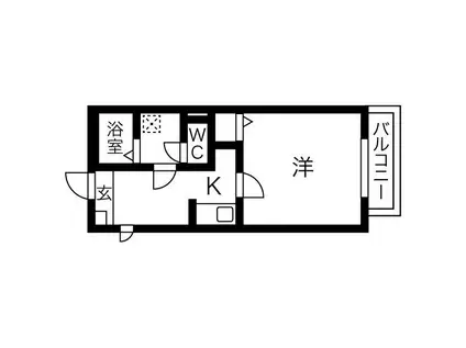 GALLERY庄内通(1K/2階)の間取り写真