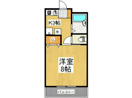 ヴィラファーレ(1K/3階)の間取り写真
