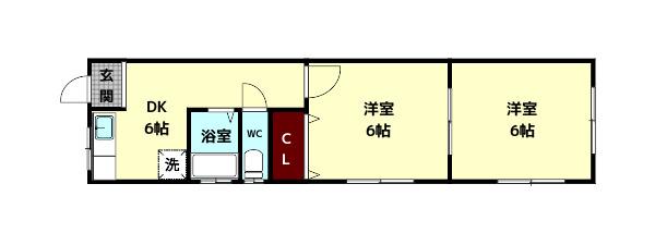 アドバンハイツ1号館(2K/3階)の間取り写真