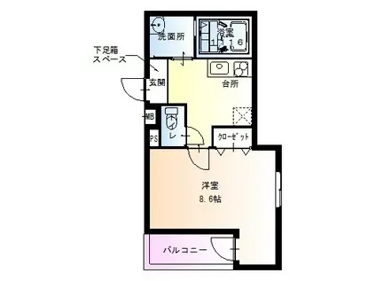 フジパレス湊2番館(1K/2階)の間取り写真