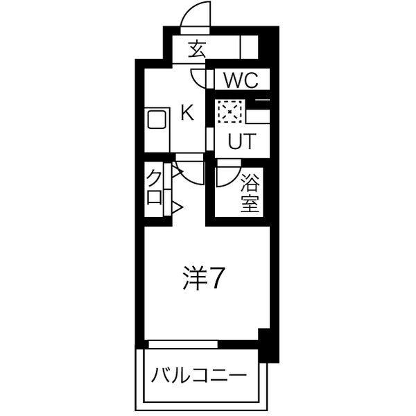 ジュール亀島(1K/3階)の間取り写真