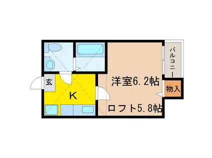 ロフトハウス石名坂(1K/1階)の間取り写真