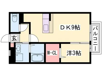 ビッグ・バイト(1DK/2階)の間取り写真