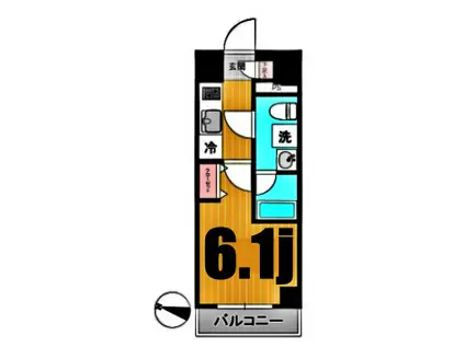 SHOKEN RESIDENCE川崎八丁畷(1K/2階)の間取り写真