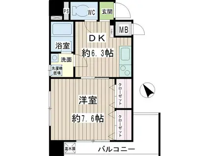 トモビレッジ(1DK/4階)の間取り写真