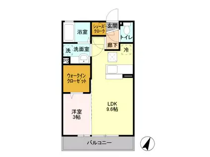 メゾン ド クレール(1LDK/1階)の間取り写真