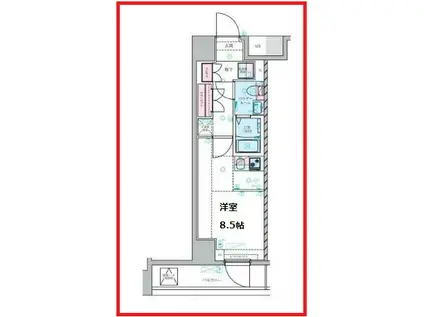 ジェノヴィア両国VIグリーンヴェール(ワンルーム/2階)の間取り写真