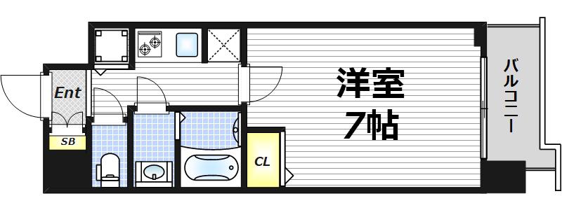 S-RESIDENCE天満GRACIS(1K/5階)の間取り写真