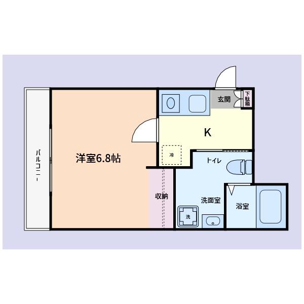 CASA FURTUNA横浜柴町(1K/3階)の間取り写真