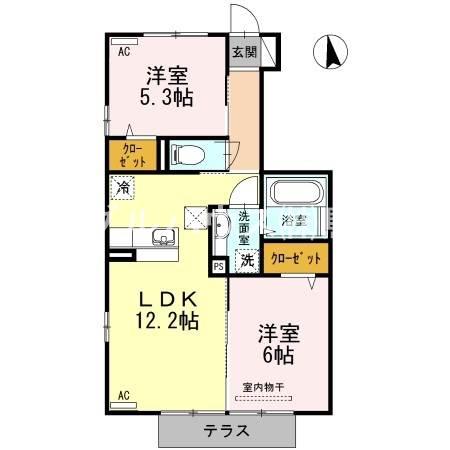 コーポ88 Ⅱ番館(2LDK/1階)の間取り写真