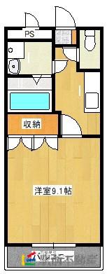 CORPOHAWKS(1K/2階)の間取り写真