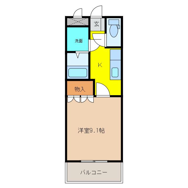 サンパレス大口(1K/1階)の間取り写真