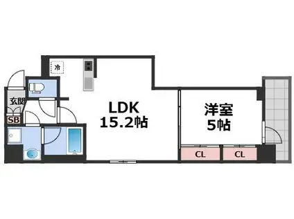 PARK LANE KUJO(1LDK/4階)の間取り写真