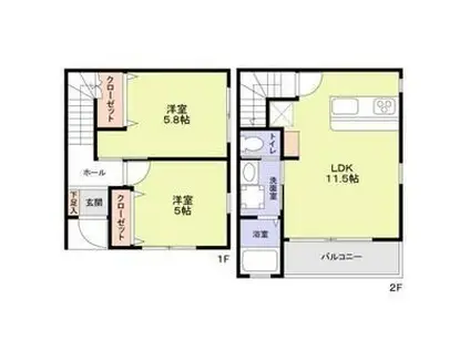 エターナルシー泉台(2LDK/1階)の間取り写真