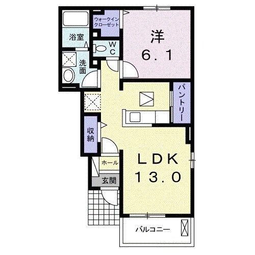 サンシャイン III(1LDK/1階)の間取り写真