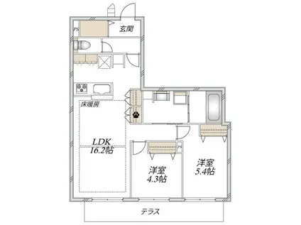 LE NOIR(2LDK/1階)の間取り写真
