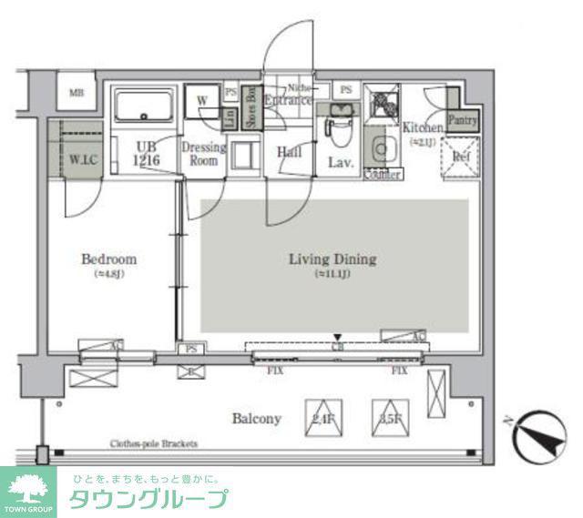パークキューブ西ヶ原ステージ(1LDK/3階)の間取り写真