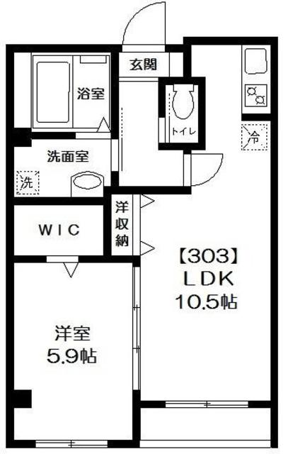 ビューノラメゾン(1LDK/3階)の間取り写真