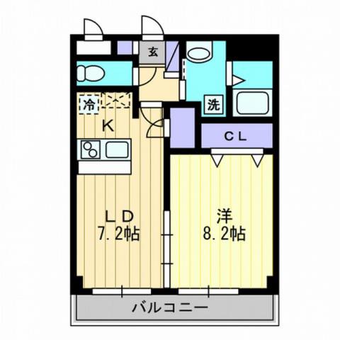 エピナール北久保(1LDK/1階)の間取り写真